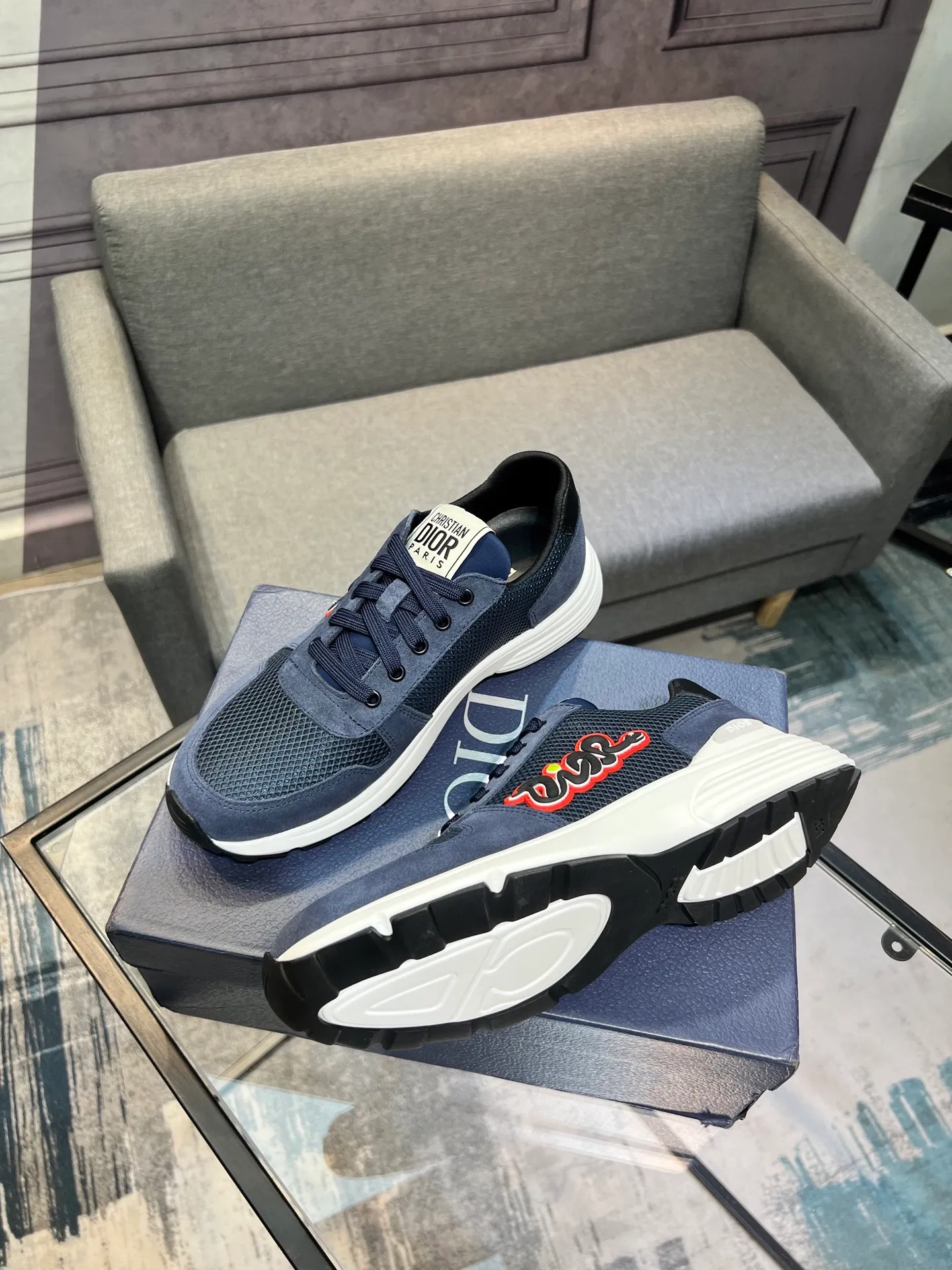 Men's shoes 💰420 [Dior] popular men's shoes, imported mesh splicing material, really inside. Original sole provided by the original factory, 38-45 (45 customized, non-refundable)
